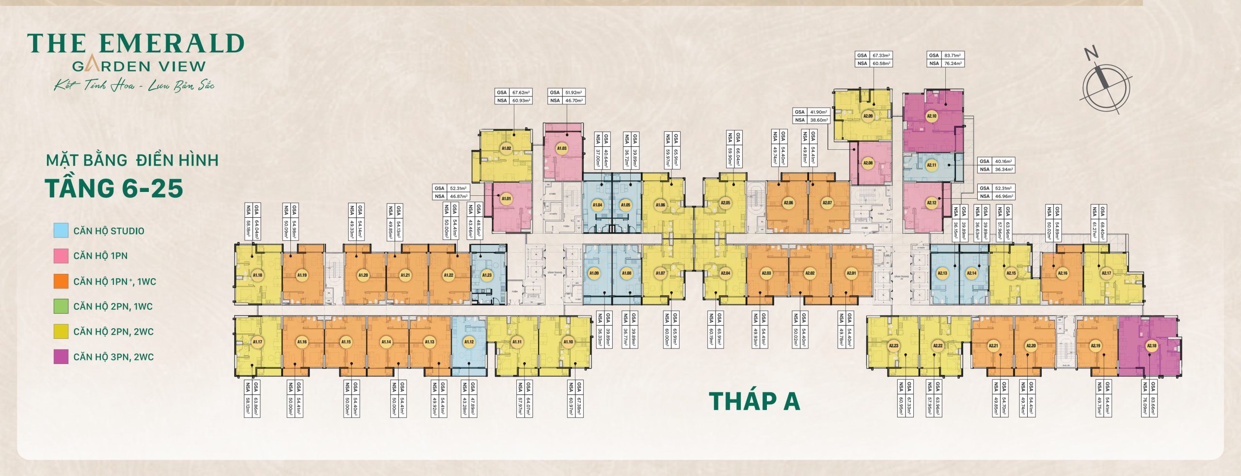 "2 phòng ngủ (67.32m2)"