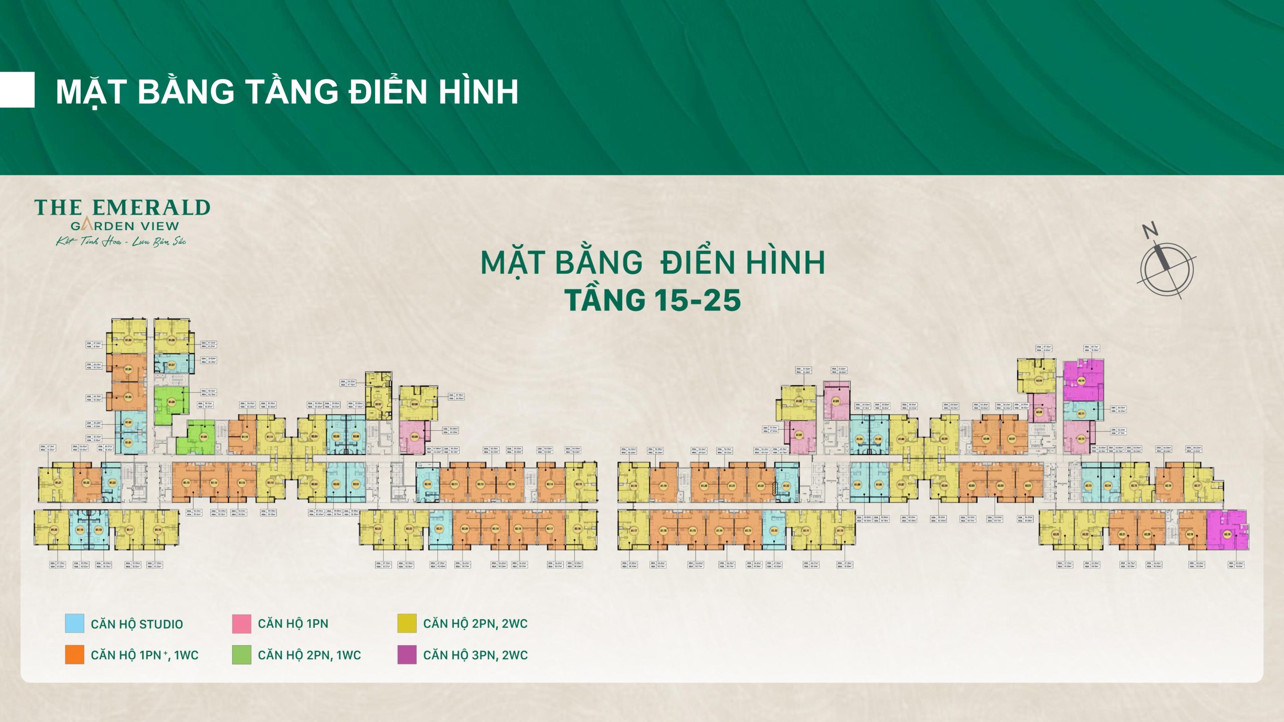 Mặt bằng tầng emerald garden view